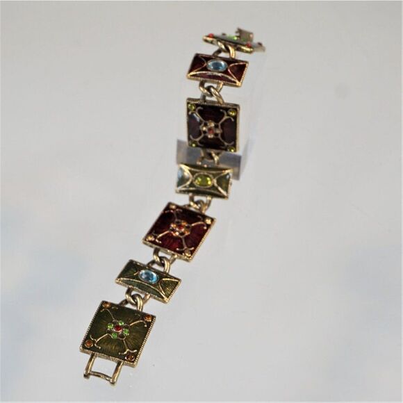 VNT Broken Liz Claiborne Bracelet Enamel Cabochons Parts Repairs Jewelry Making - Picture 7 of 8